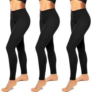 High Waisted Leggings for Women No See-Through-Soft Athletic Tummy Control Black